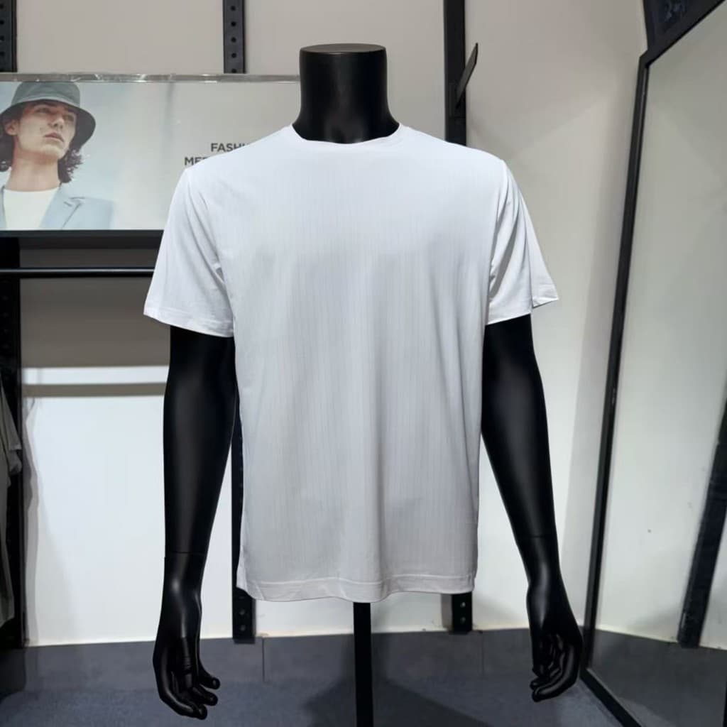 JJ Cut Label Camiseta masculina de manga curta com gola redonda e amônia líquida de alta qualidade, algodão mercerizado