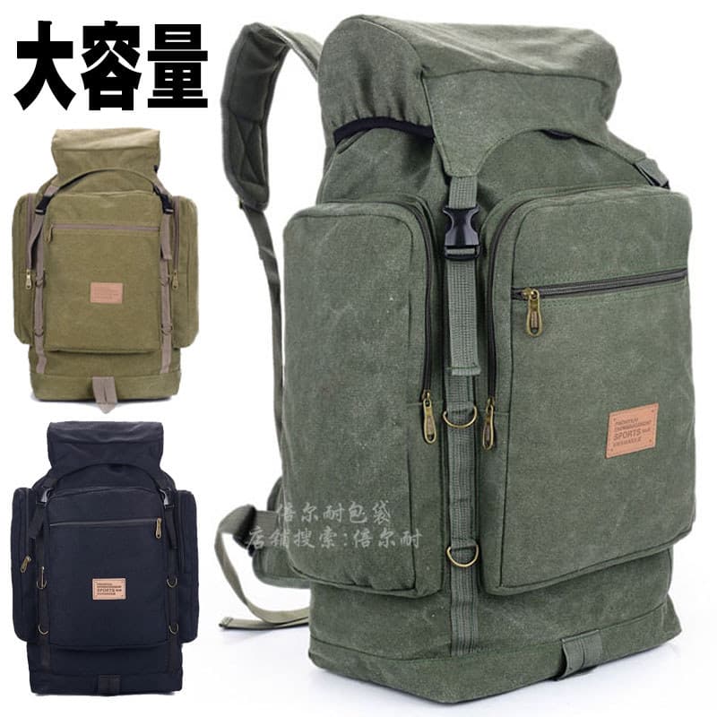 Super grande capacidade lona montanhismo saco de viagem ao ar livre mochila de viagem em movimento saco de bagagem de tr