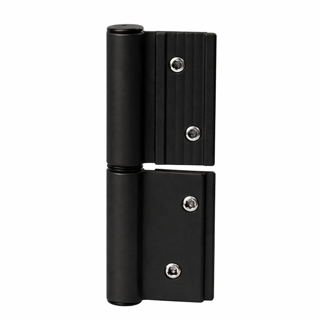 Dob751 Dobradiça Alumpoint linha30 Encaixe Duas Abas Preto kit 20un