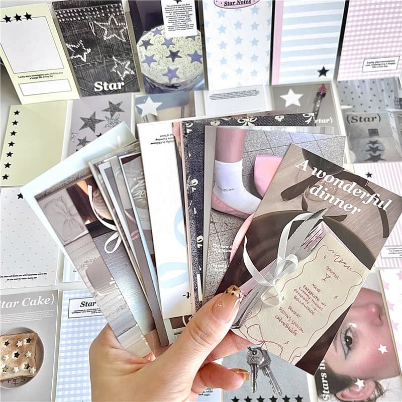 24 Pçs/set Ins Star Ballet Card M5 Fichário Scrapbook Papel Interno Decoração DIY