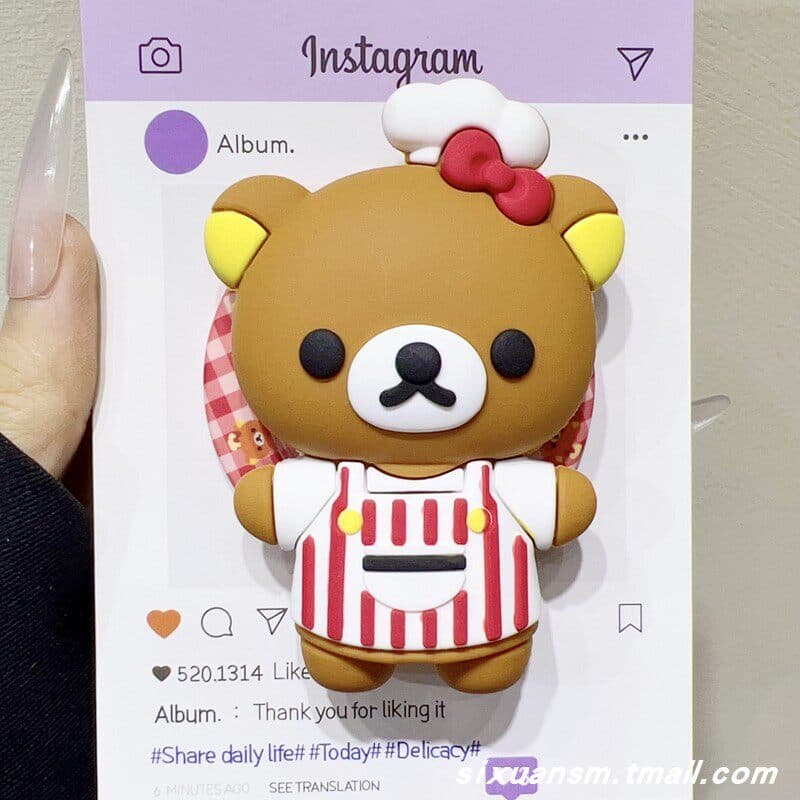 magsafe popsocket griptok magsafe Japão Japão Coreia INS Estilo Boneca Tridimensional Desenho Animado Bonito Rilakkuma R