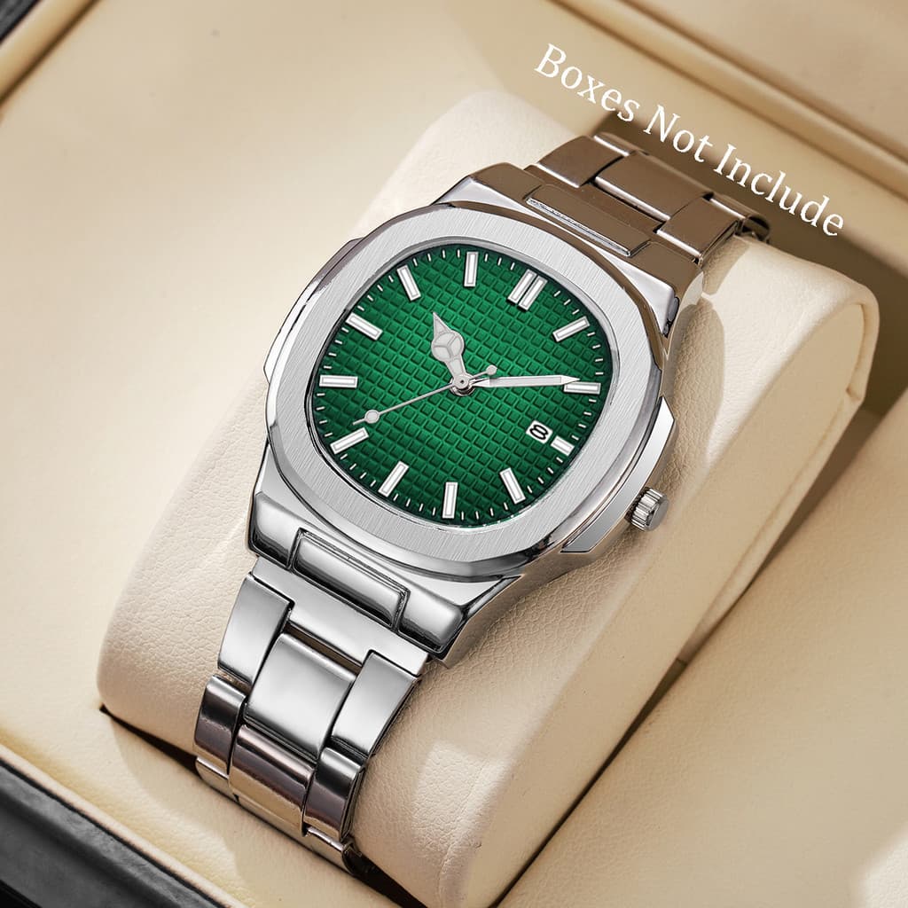 Relógio Digital Quadrado De Negócios Masculino Para Homens Com Calendário , Pulseira De Aço Inoxidável , Movimento De Qu