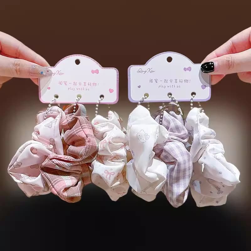 Laço de cabelo infantil estilo rosa, intestino grande, não machuca o cabelo, meninas, laço de cabelo, cabeça de bola, ra