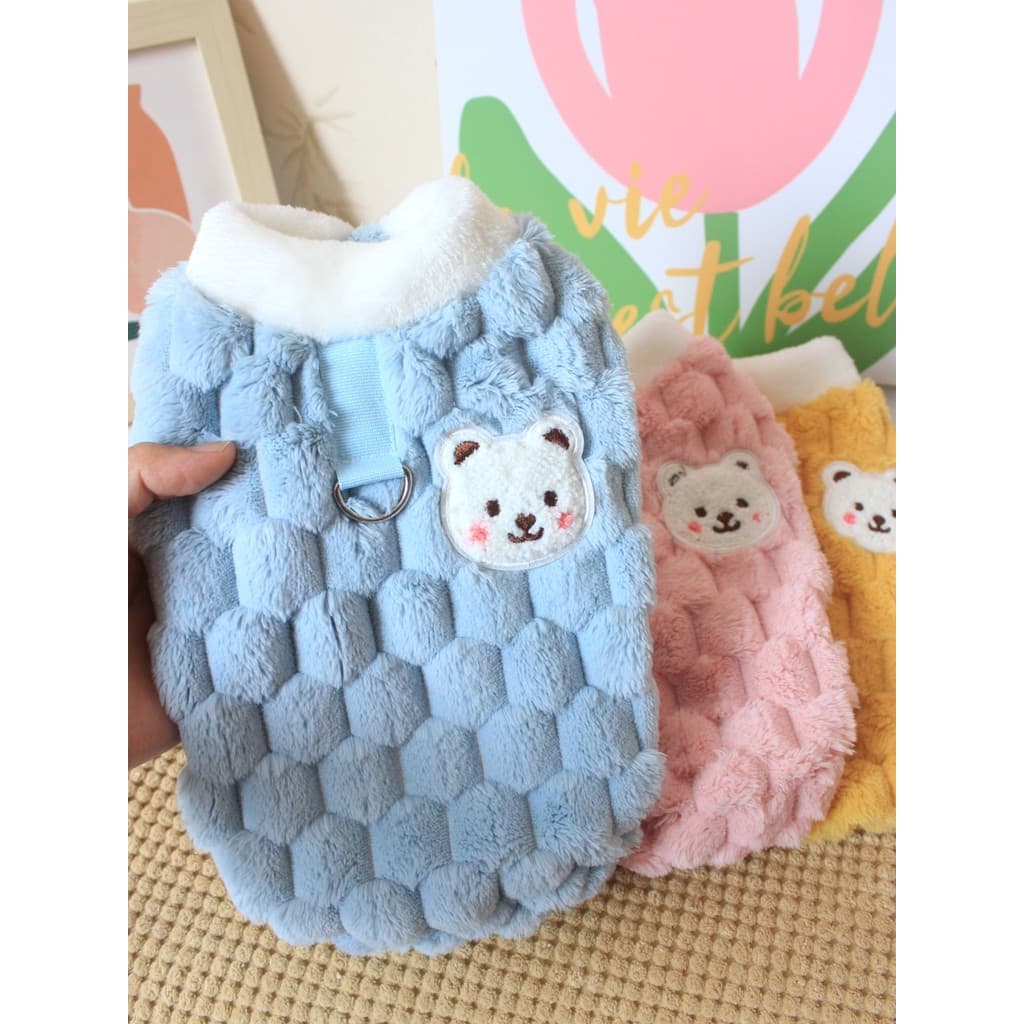 Roupas para animais de estimação cão outono inverno roupas de pelúcia gato casaco de algodão besouro velo duas pernas en