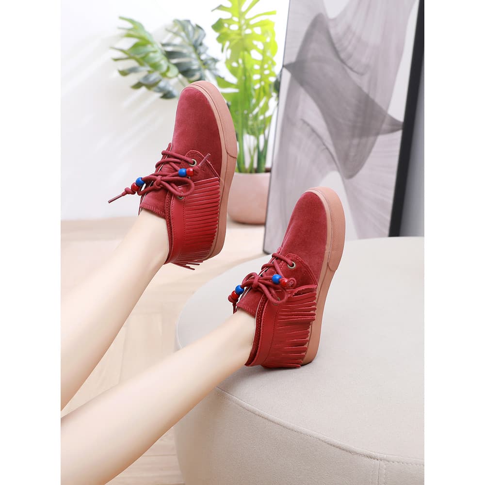 PP colorido frisado destacável couro genuíno sapatos femininos botas de borla botas femininas botas curtas e botas nuas
