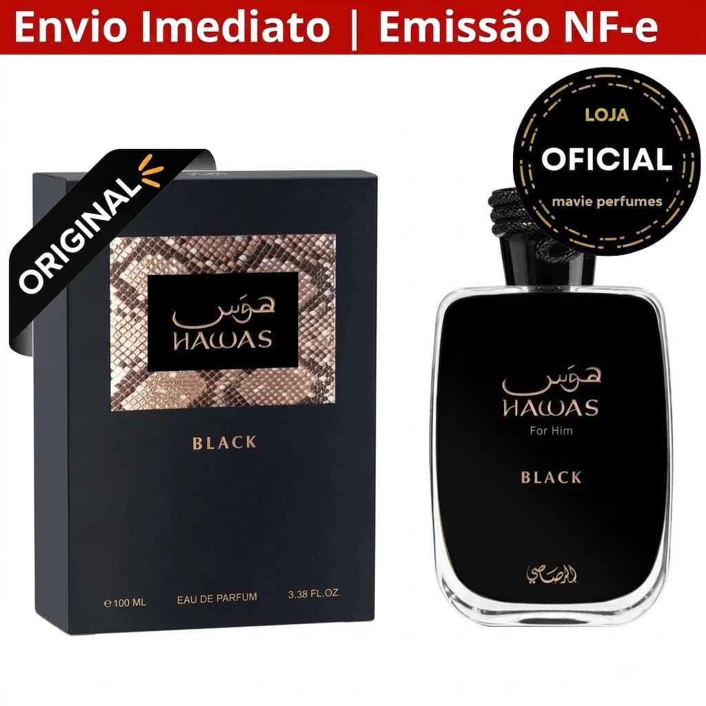 ⚡Frete Grátis Perfume Árabe Hawass Black Masculino 100ml Edp 100%Original
