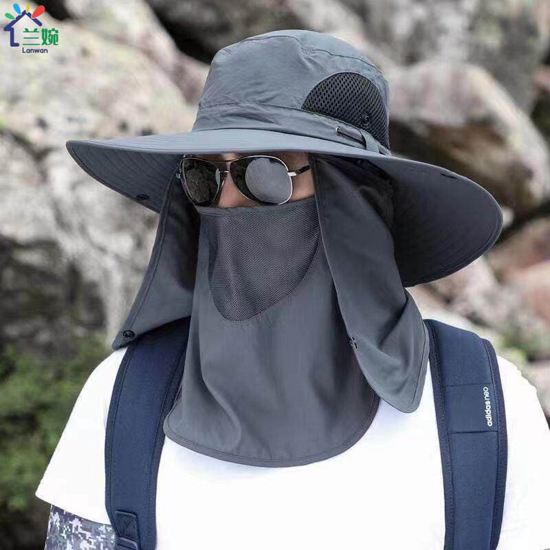 Chapéu de sol masculino chapéu de sol verão ao ar livre pesca chapéu de sol respirável de secagem rápida capa de chapéu