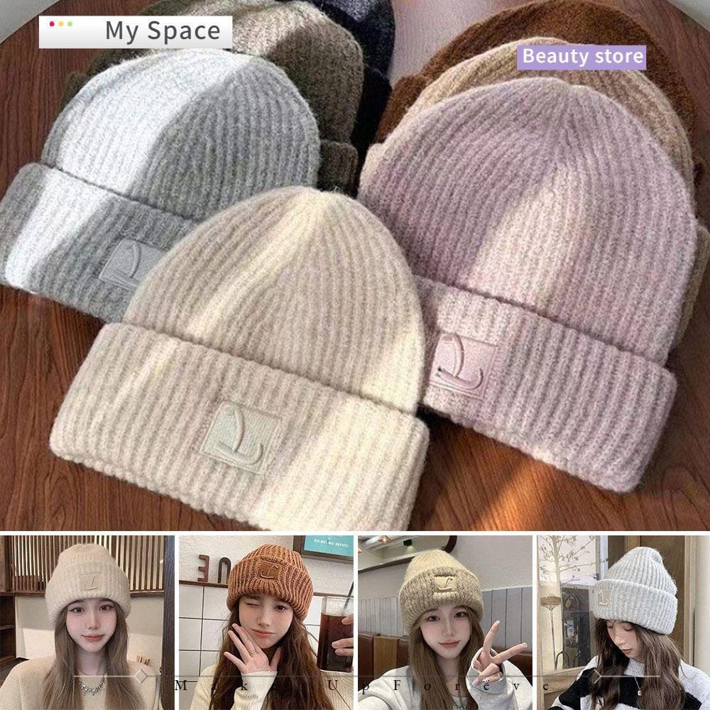 MY Beanies , Chapéu Quente De Malha À Prova De Vento , Moda Feminina Cor Sólida Unissex Boné Feminino