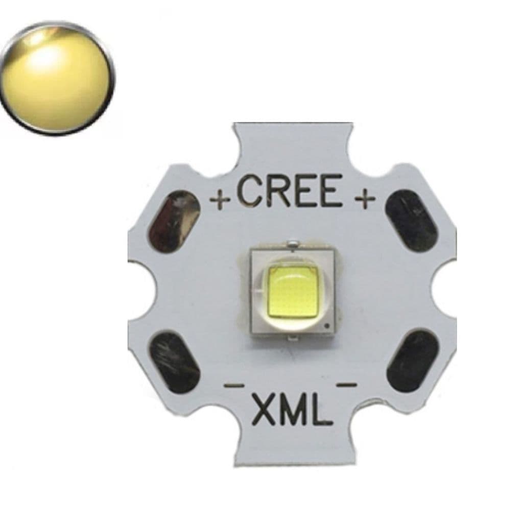 Kit 1x 2x 5x Led Chip 10w CREE XML T6 Lanterna Iluminação Branco Frio Quente Natural Potencia 2.9-4v