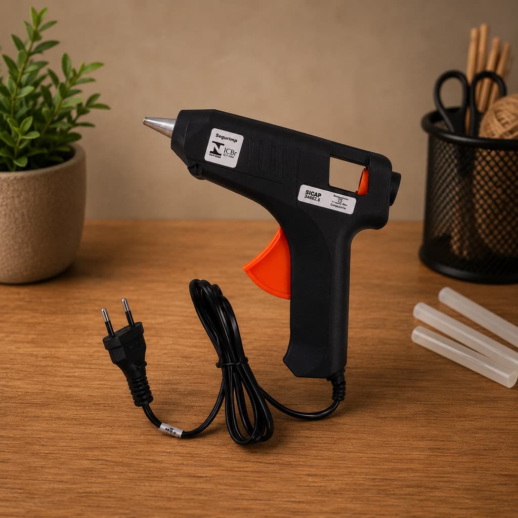 Pistola Aplicadora de Cola Quente Bivolt Fina 10W ou Grossa 40W Artesanato e Reparos