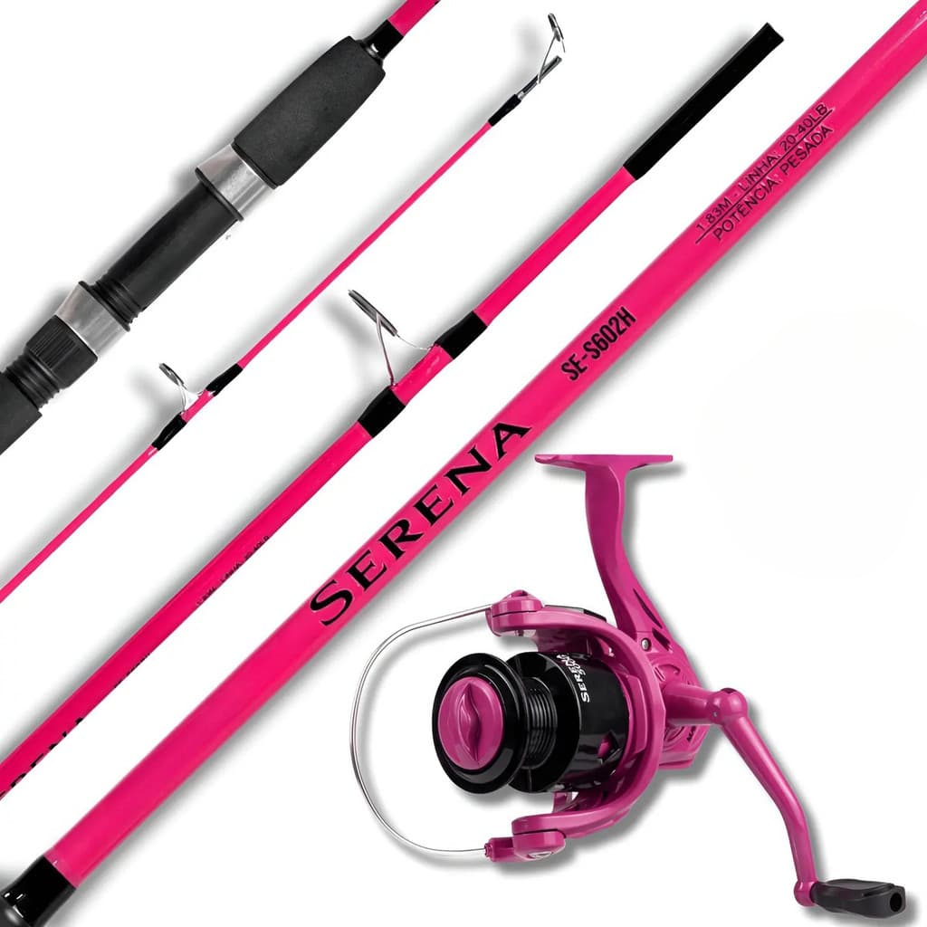Kit Pesca Feminino Serena 1,80m 40lbs + Molinete 5000 3 Rol