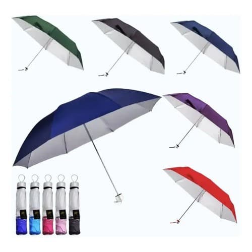 Kit Guarda Chuva Sombrinha Com Proteção Solar Uv Atacado Kit 3 Unidades Sortidas Liso