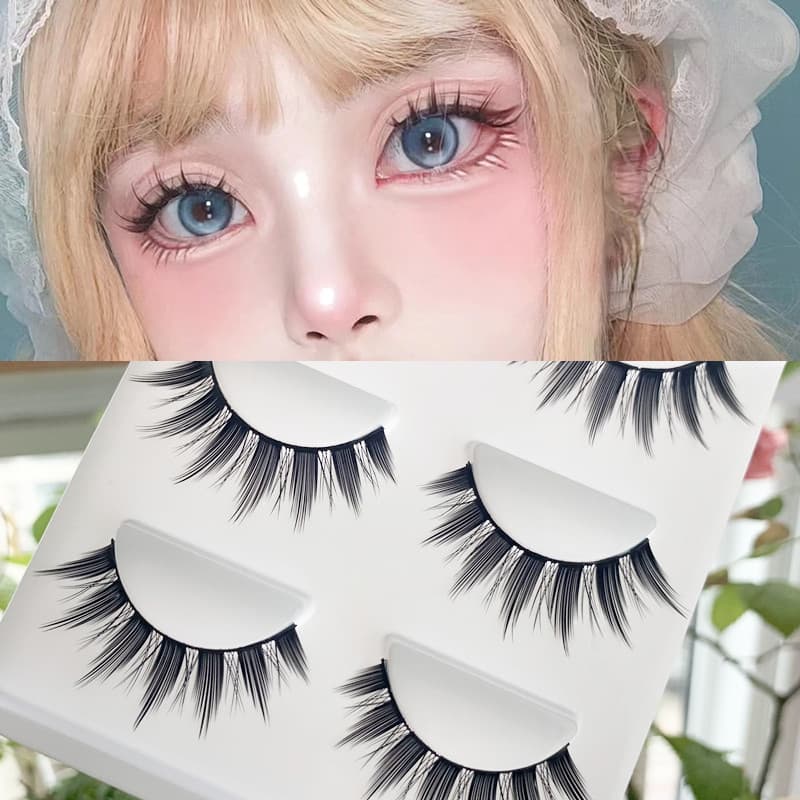 Yu Yishi haste dura cílios postiços Barbie simulação cabelo de fadas Anime cos cílios gigante grosso apontou cauda cílio