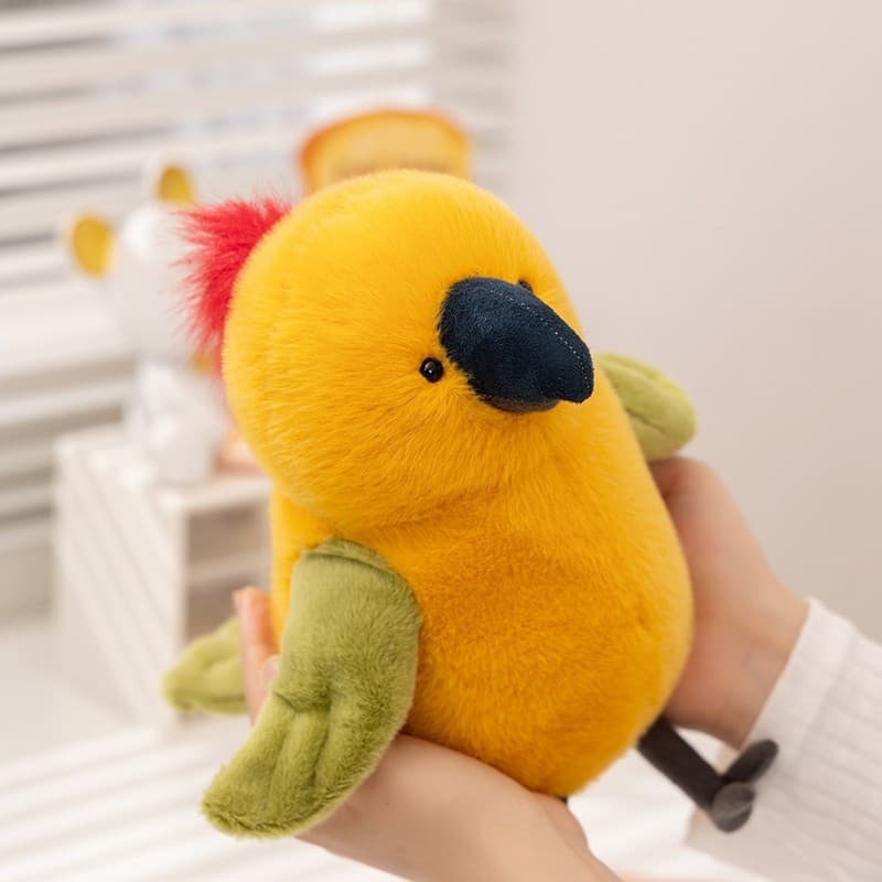Brinquedo de Pelúcia Papagaio Marco Polo de Bico Longo de 23cm Animal Pássaro Adequado para Presente de Aniversário