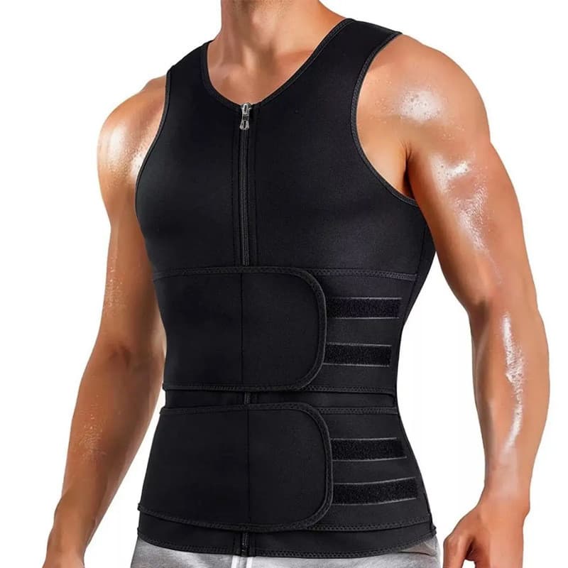 Cinto duplo masculino colete Shapewear reforçado suado borracha espartilho cintura espartilho esportes cintura estreita