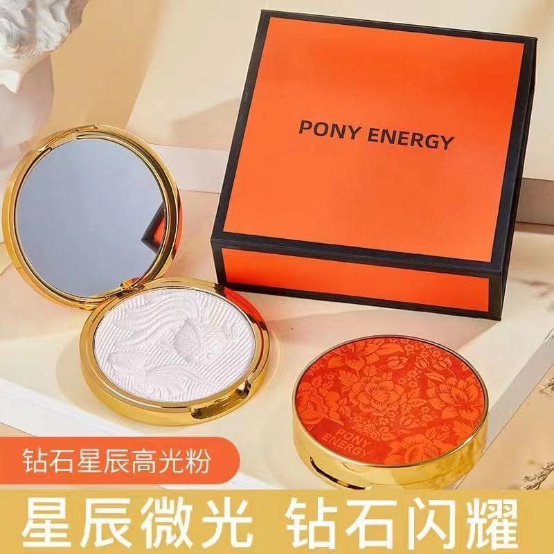 PONY ENERGY Diamond Star Caixa de presente em pó de alto brilho Presente de alta qualidade Pó de contorno iluminador Maq