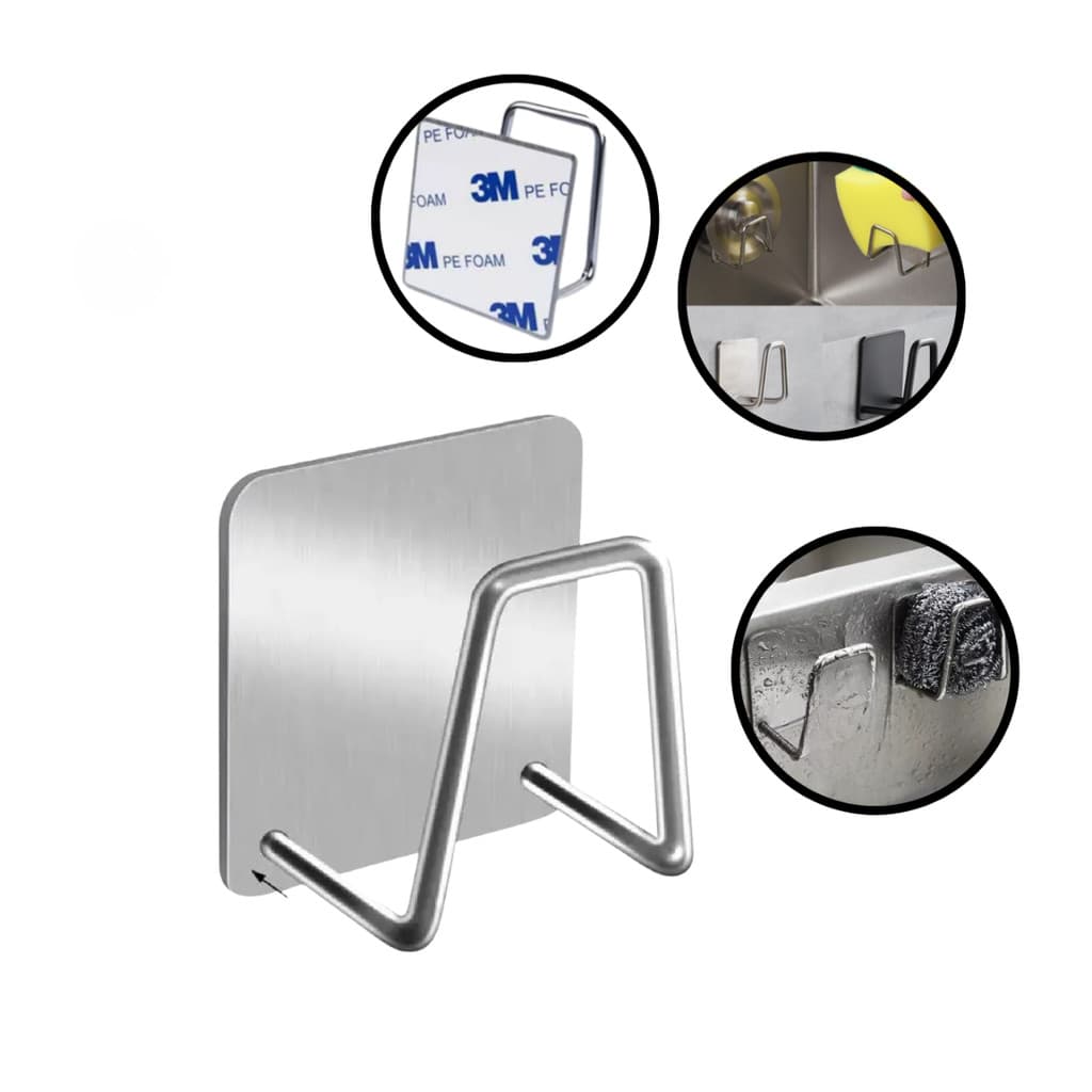 Porta Esponja Inox Adesivo Suporte Para Pia Cozinha Bucha