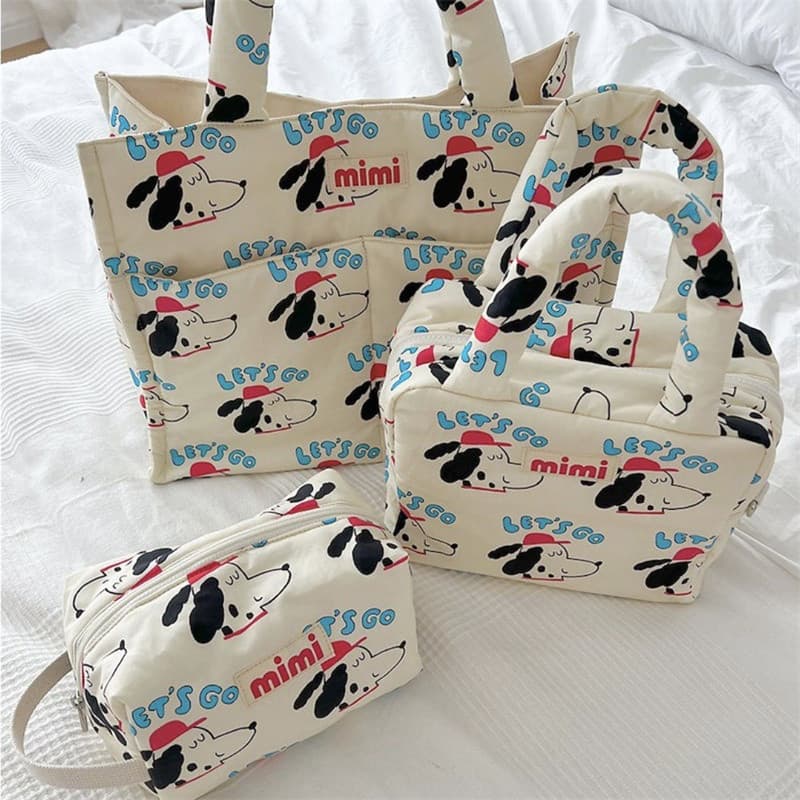Versão coreana multifuncional impressa bolsa de ombro de grande capacidade bonito andando bebê mãe bebê saco leve passei