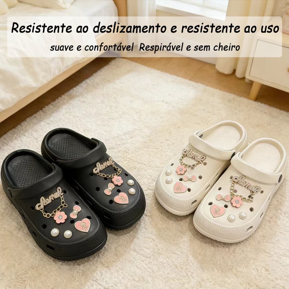 Sandália Babuche Feminino Plataforma Nuvem Macia 100% EVA Leve Confortável Antiderrapante Com Bottons Decorativos