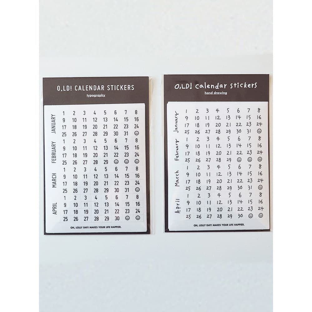Papelaria coreana oh lolly dia mês data número adesivo transparente manual decoração marcador adesivo 3 peças