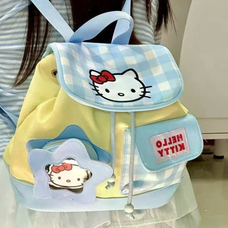 7DTV Nova Mochila Universitária Fofa de Desenho Animado Hello Kitty