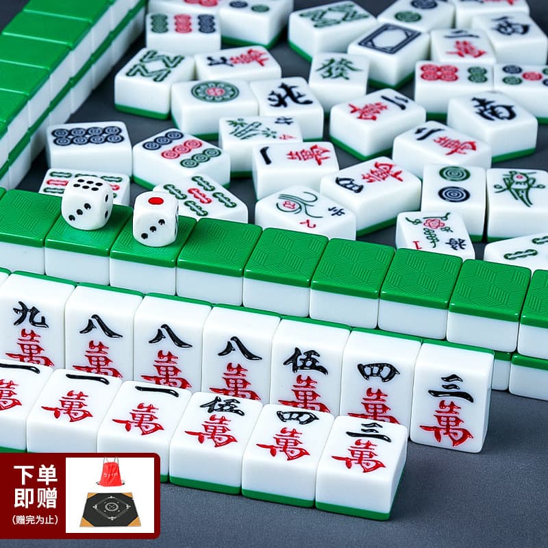 Jinbang mahjong marca doméstica feita à mão mahjong cartão grande feito à mão mahjong verde com saco traseiro dados livr