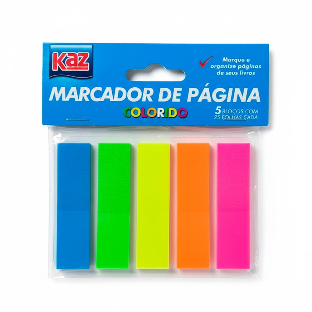 MARCADOR DE PAGINA COLORIDO  BLOCOS C/25FLS KZ4301 - UN