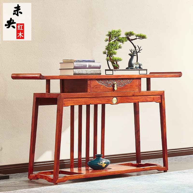 Caixa de tira de mogno novo ouriço chinês vermelho sândalo mesa africano jacarandá deus mesa incenso caso mesa entrada d