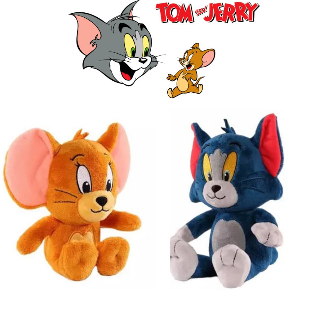 Kit 2 Pelúcias Tom & Jerry Pelúcia Importada Presente Para Crianças Brinquedo Infantil