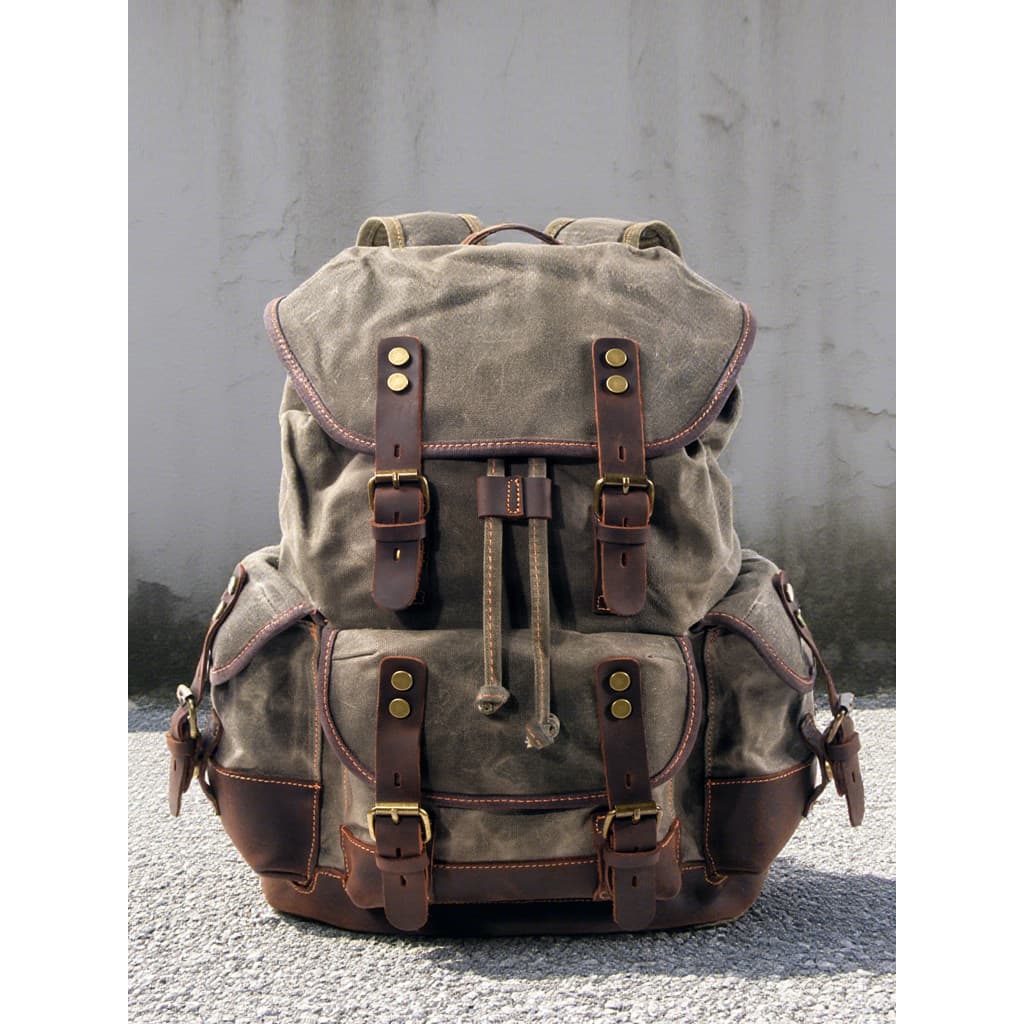 Pimenta sal mochila cera de óleo americano Retro saco grande capacidade mochila cera óleo lona saco escolar montanhismo