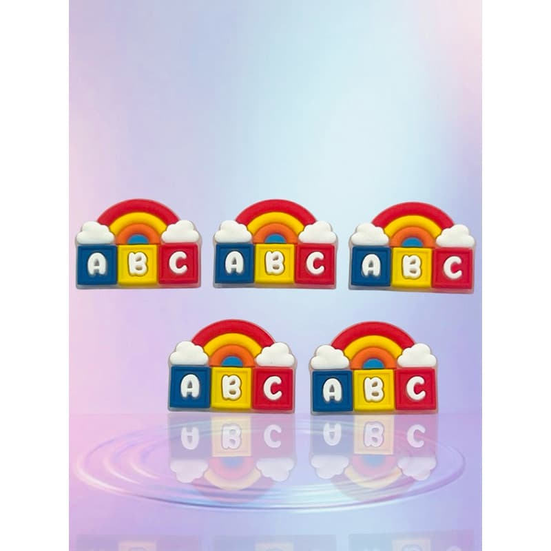 Aplique Emborrachado Infantil Cubo ABC Laços Tiaras Prendedores Artesanato DIY