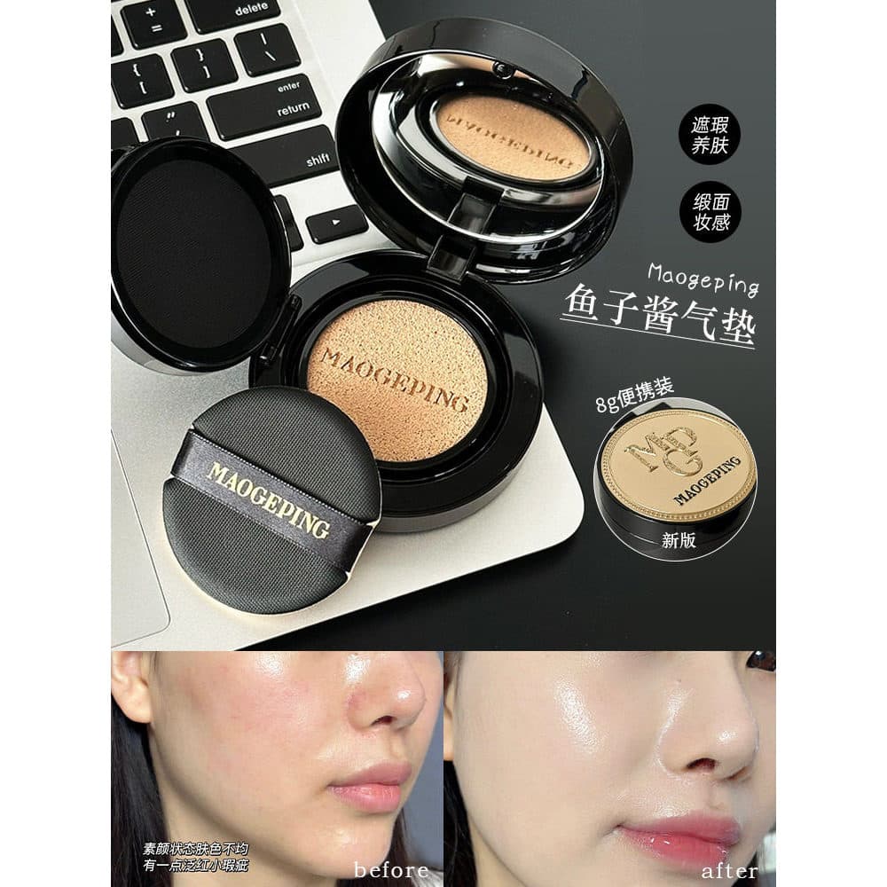 Nova versão protetor solar almofada de ar 8g Mao Geping luxo Caviar almofada de ar impecável nutritivo pele base líquida