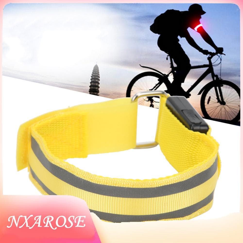 Nxarose Braçadeira de luz LED refletiva Acouto com alças – tiras luminosas duplas para corrida noturna, ciclismo e
