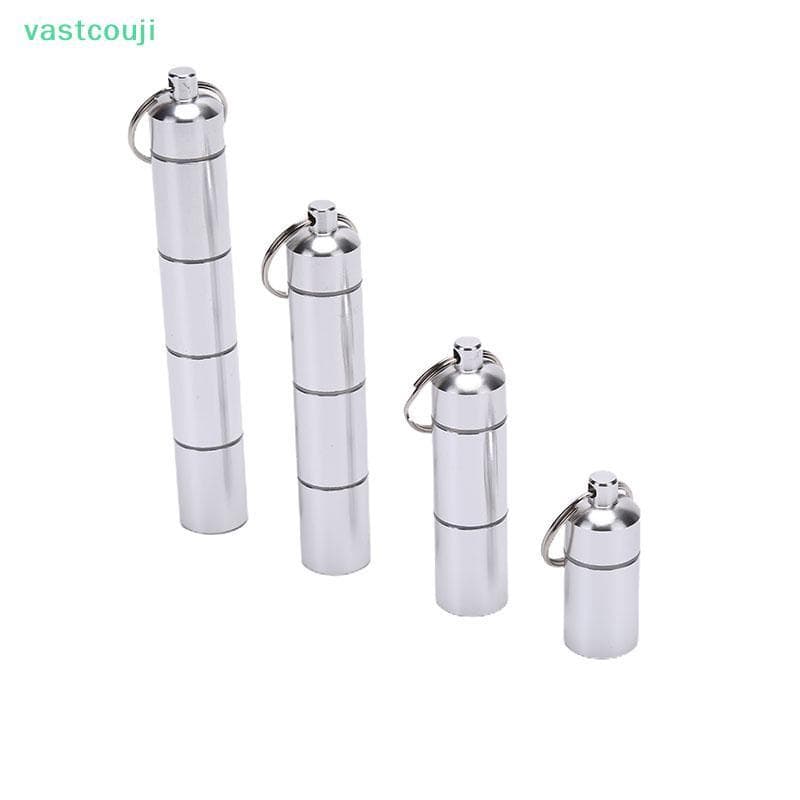 Vastcouji 17mm Forma De Cápsula Caixa De Armazenamento De Comprimidos De Alumínio Suporte À Prova D'água Recipiente Chav