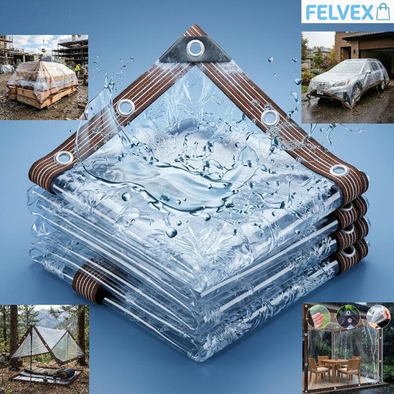 [FEL] Lona Transparente Impermeável (2x3m / 3x3m / 4x3m / 5x3m) PVC Resistente Multiuso
