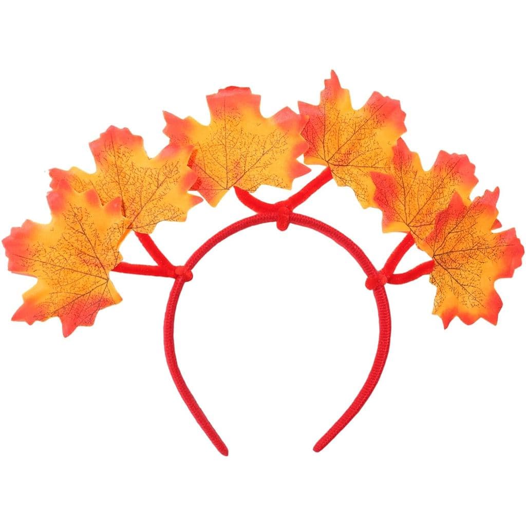Totelux Fall Maple Leaf Headband Thanksgiving Hair Band Orange Leaves Hair Accessories for Women Autumn Harvest Party De
