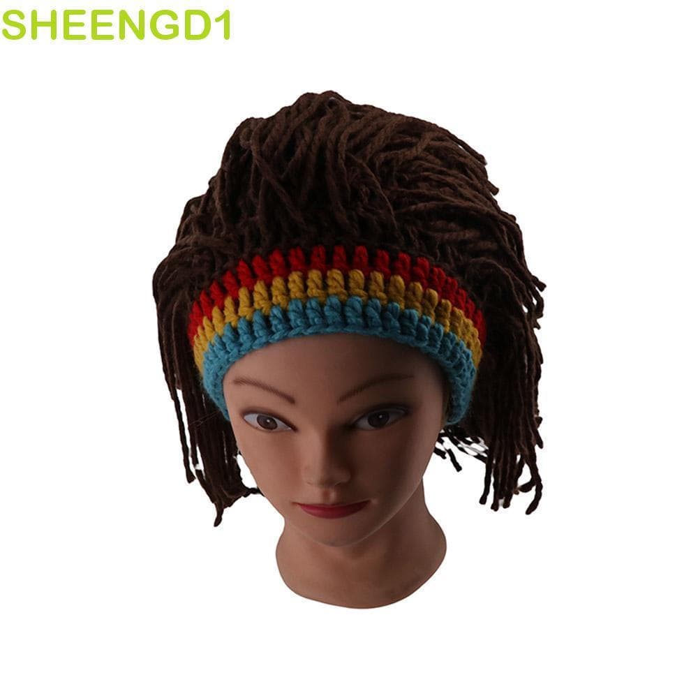 SHEENGD1 Peruca Masculina Feminina Engraçada Festa De Halloween Acessórios De Cabelo Sintético Fofo De Raízes Africanas