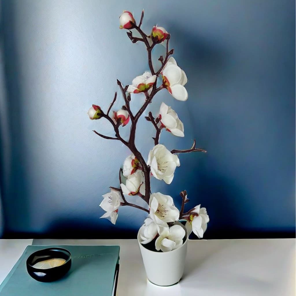 Wintersweet no atacado, bonsai de flor de ameixa, flores de cerejeira artificiais, galhos de wintersweet estilo chinês,