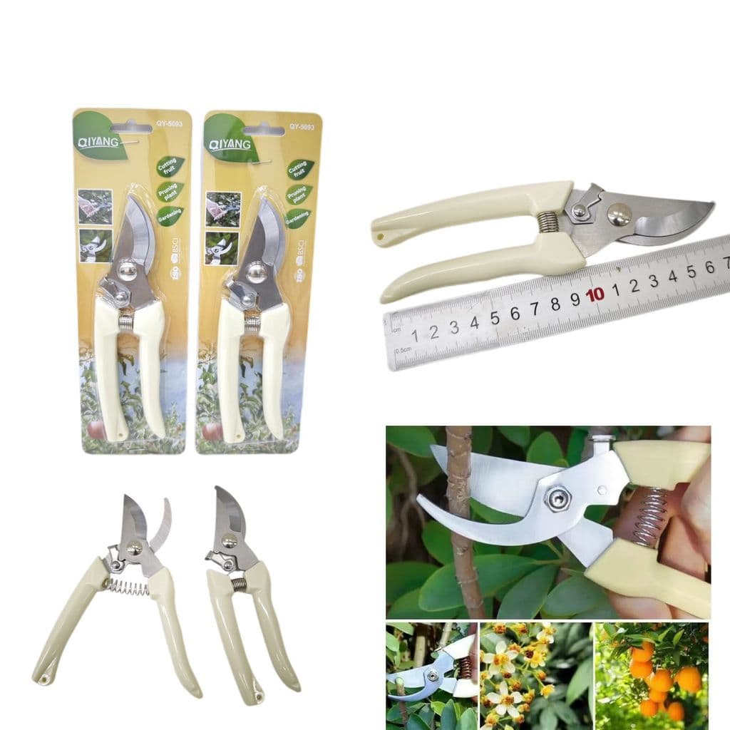 Tesoura de Poda Profissional Jardinagem Aço Inox para Plantas Flores Galhos Frutas Pomar