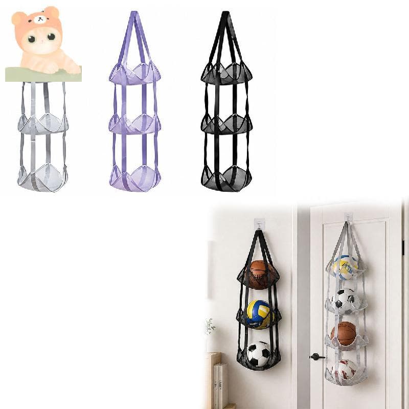 Organizador De Armazenamento De Bola De Malha De 4 Camadas , Suporte De Basquete Para Garagem , Esportiva , Brinquedos E
