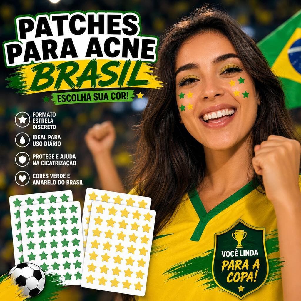 Adesivo do Brasil Estrela Espinha Brasil Rosto Acne  Manchas Reparar