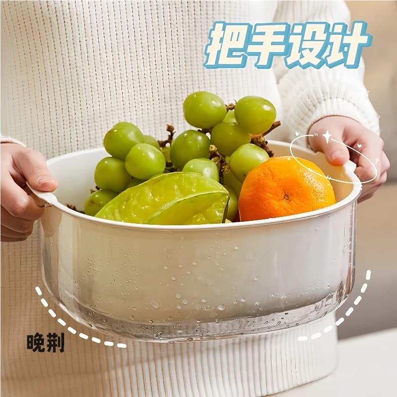 Cesta de drenagem dupla para cozinha, lavatório de vegetais, suprimentos para sala de estar, frutas, prato, cesta, lavat