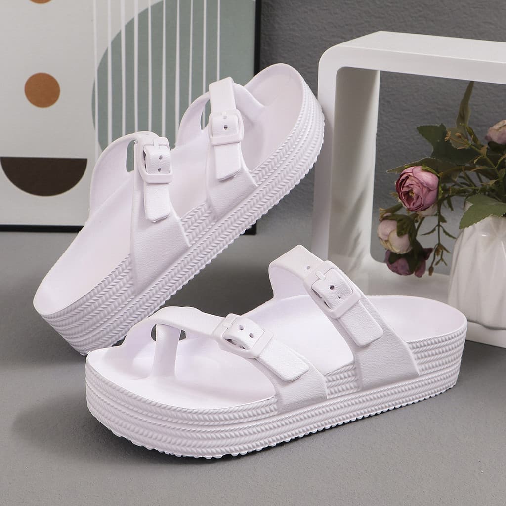 Slides Sapatos Desgaste Exterior Sola Grossa Aumentada Flip-Toe Antiderrapante Desodorante Casal