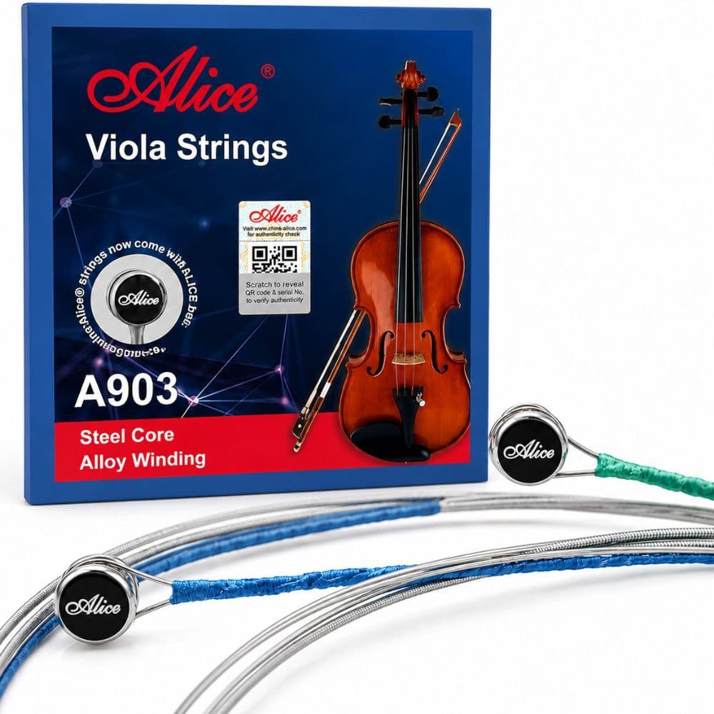 Encordoamento Viola De Arco Alice A903 Completo Núcleo De Aço Liga Metálica Alta Durabilidade
