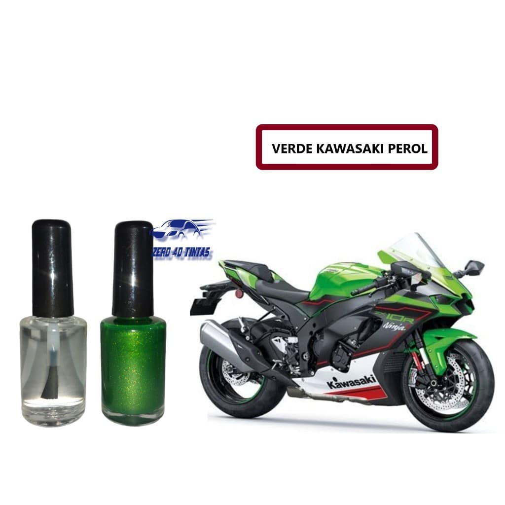 TINTA TIRA RISCO VERDE KAWASAKI PEROLIZADO + VERNIZ + LIXA