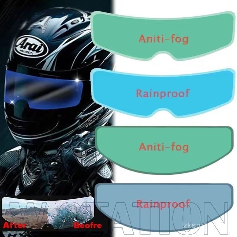 [1/2/4 Conjuntos de Filme Antiembaçante e Impermeável para Capacete - Revestimento Adesivo Transparente Universal para M