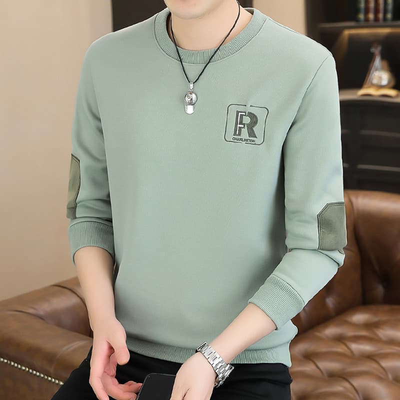 Moletom masculino 2024 novo estilo topo primavera outono em torno do pescoço juventude na moda Casual manga comprida cam
