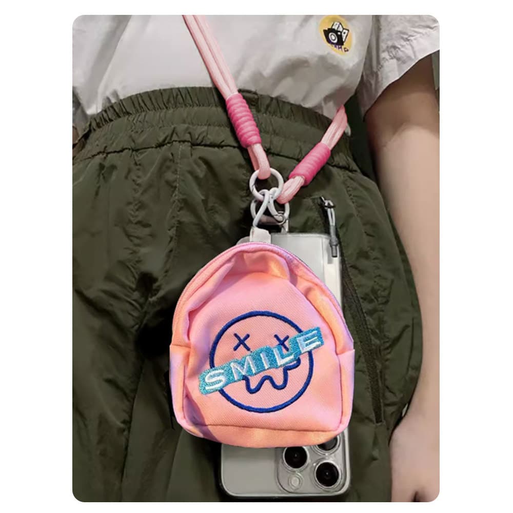 Novo influenciador criativo moeda bolsa caso de telefone cordão ajustável Cross-corpo feminino portátil pingente ao ar l