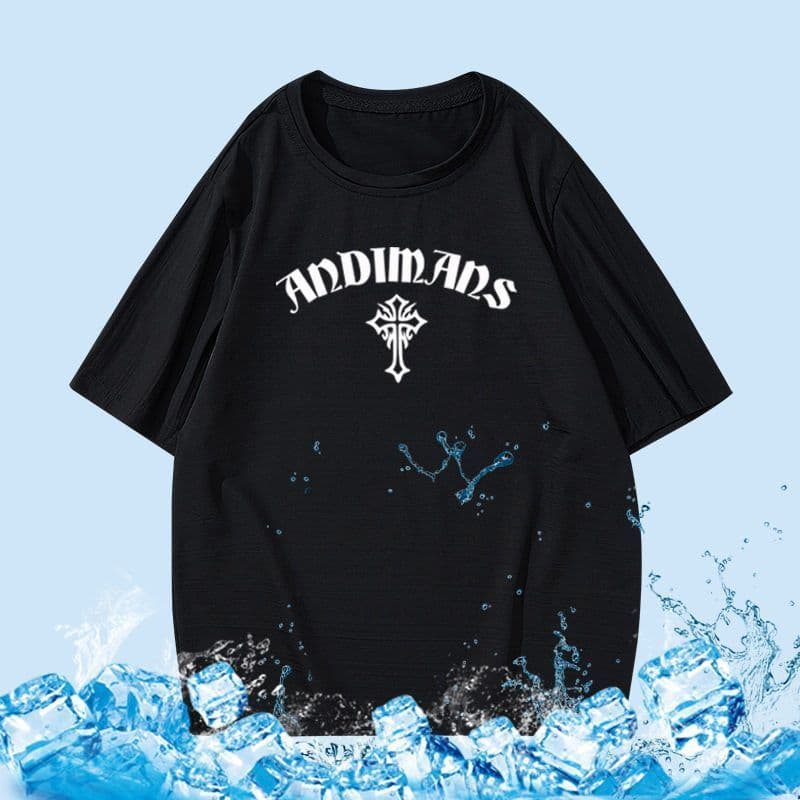 Street Wear Meninos Seda Gelo Manga Curta Verão Médio Grande Crianças Roupas Esportivas de Secagem Rápida Soltas Respirá
