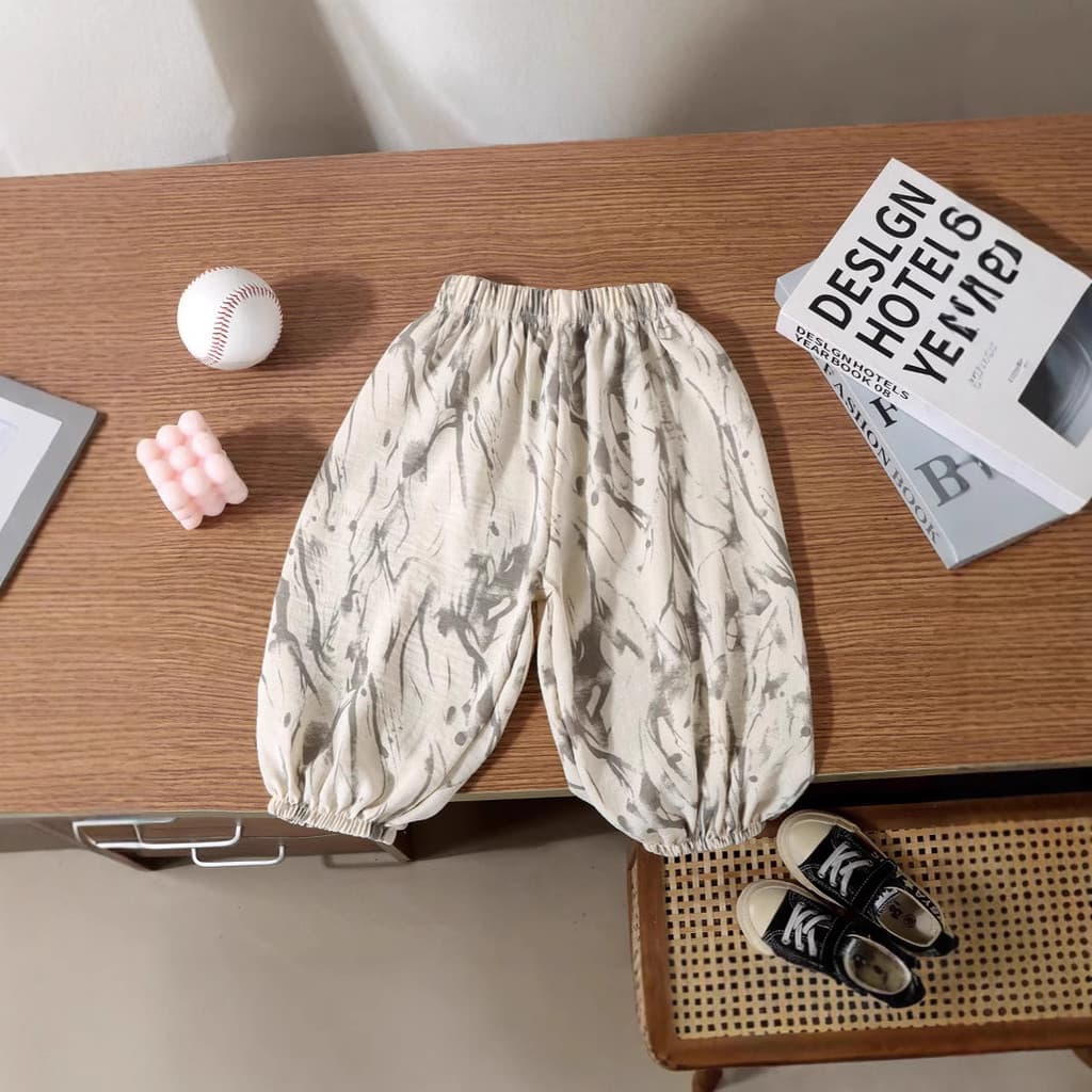 Verão gelo seda cânhamo Bloomers crianças solto legal Floral Mosquito calças respirável estilo fino meninos meninas calç